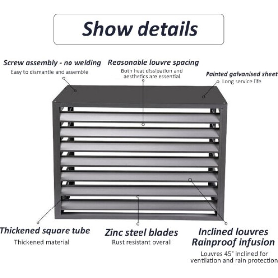 Penutup AC split, penyekat ruangan berdiri, penutup tempat sampah, abu-abu, A23P: 110×60×80 cm
